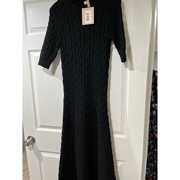 BROCK Collection Abito in Maglia Black Knit Dress Size Large NWT - Picture 7 of 7